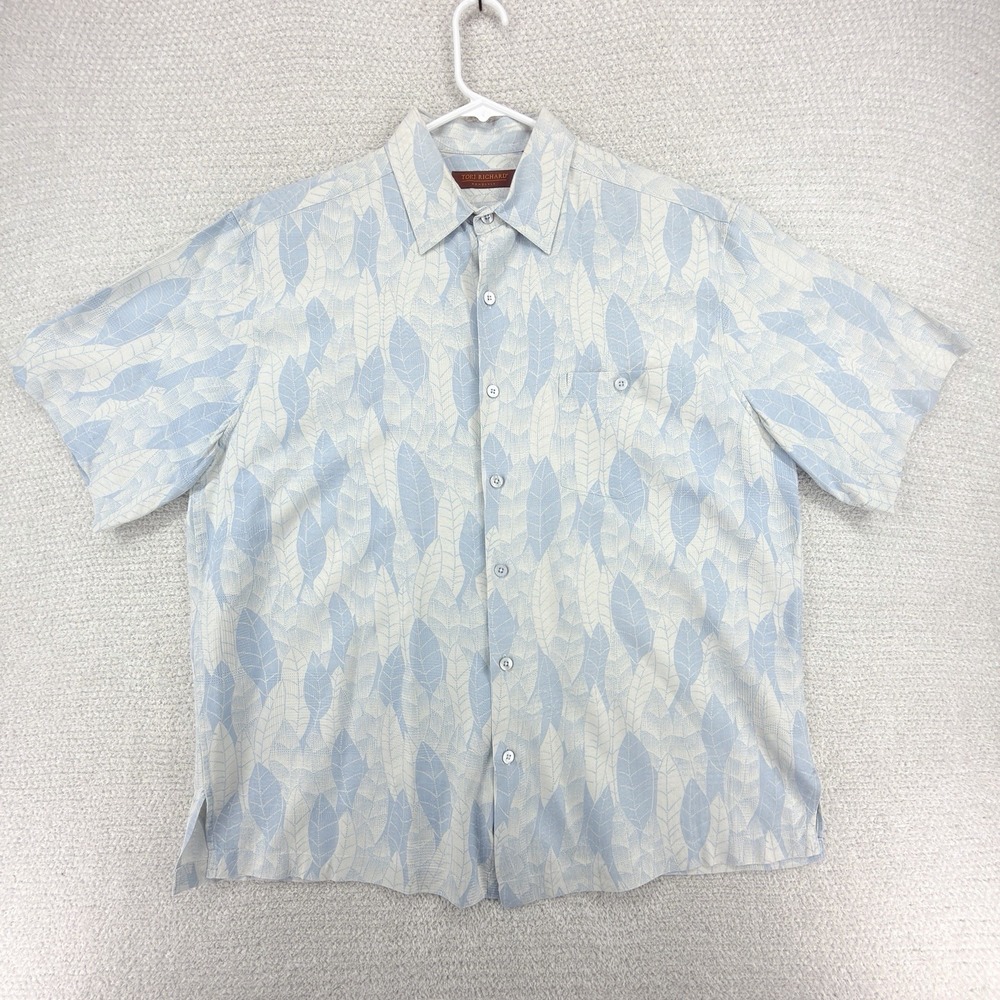 Tori Richard Honolulu Shirt Mens Large Floral Silk Blend Button Up Aloha Camp
